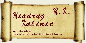 Miodrag Kalinić vizit kartica